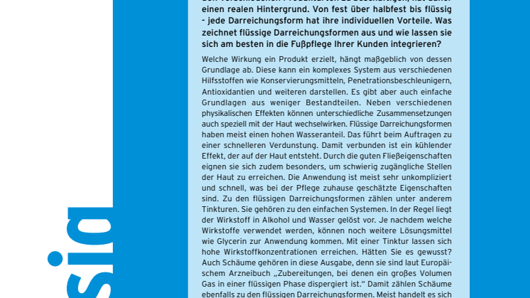 Auffrischungskurs Galenik Teil 4: flüssige Formulierungen