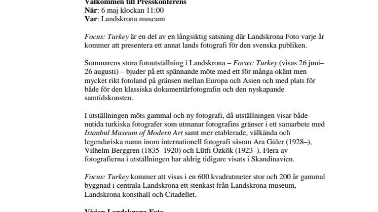 Landskrona Foto – Focus: Turkey