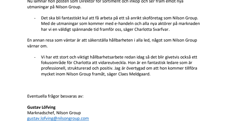 Nytillskott inom Sourcing och CSR på Nilson Group