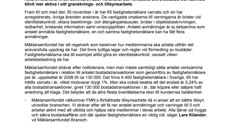 Antalet anmälningar till FMN minskar