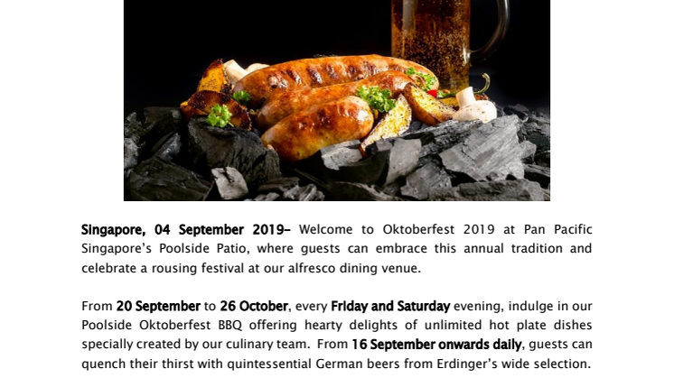 Raise your beer mugs and say “Prost” to Oktoberfest 2019 at Poolside Patio