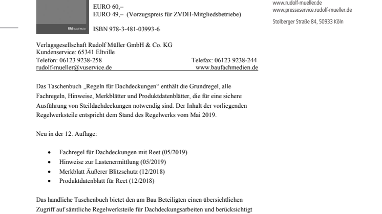 Regeln für Dachdeckungen