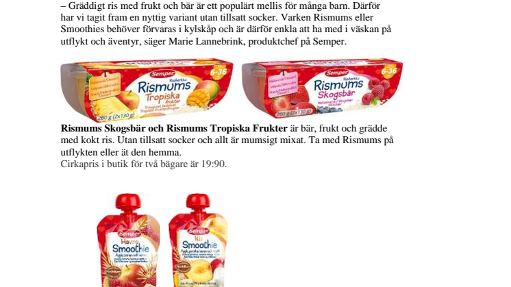 Nya mumsiga mellanmål från Semper