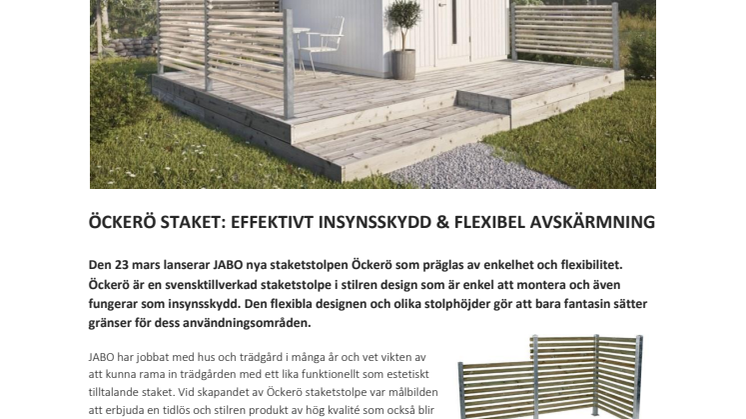 ÖCKERÖ staket: Effektivt insynsskydd och flexibel avskärmning
