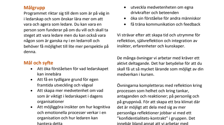 Att vara ledare (kursbeskrivning)