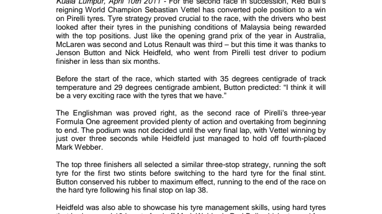 Andra raka för Sebastian Vettel och Red Bull