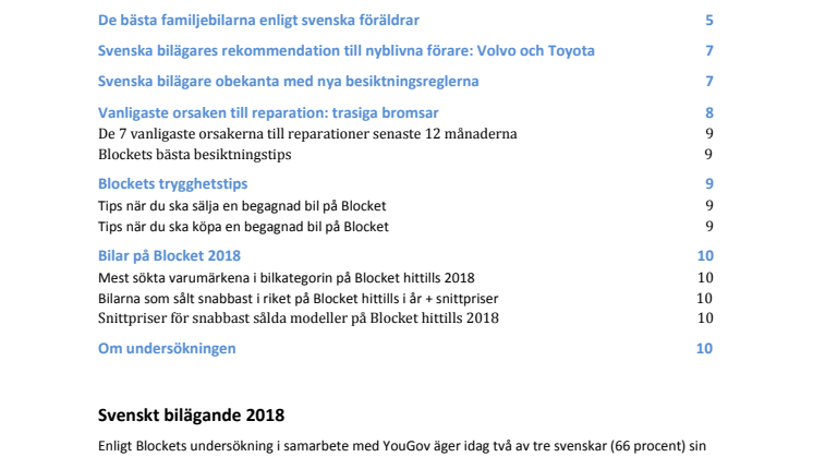 Blockets bilrapport sommaren 2018