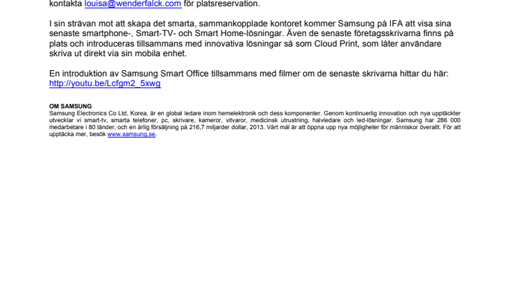 IFA 2014: Samsung presenterar ny plattform för det smarta kontoret