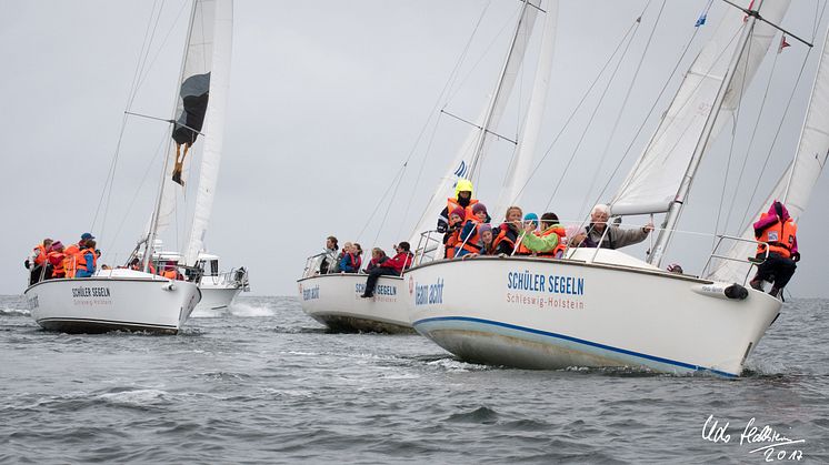 Am 08. September segeln über 100 Schüler*innen aus ganz Schleswig-Holstein beim SchülerCup 2021 auf der Kieler Förde. Foto: Udo Hallstein, Eckernförde.