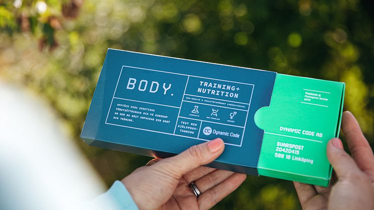 Dynamic Codes nya DNA-test BODY består av två delar – NUTRITION och TRAINING. Personlig rådgivning kan kopplas till provsvaret.