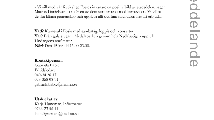 Fosies fritidsgårdar bjuder in till karneval