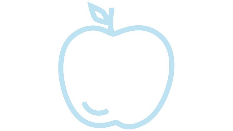Illustration av äpple, symbol för Pedagogiska priset och Skolledarpriset i Västerås.