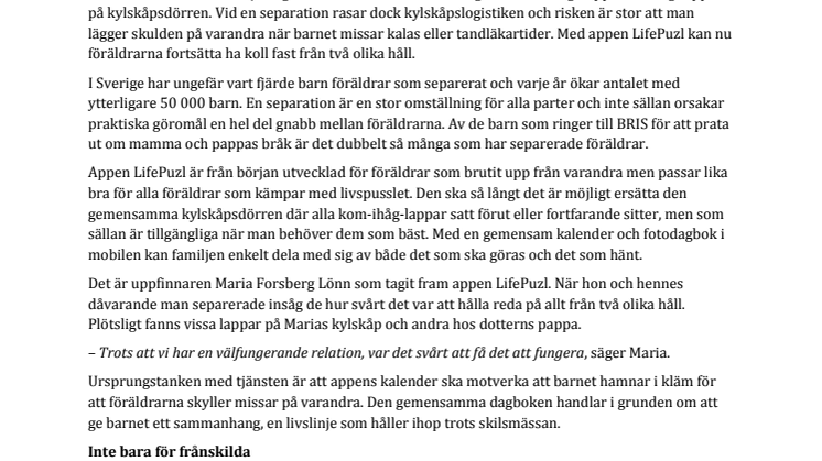 Appen för livspusslande föräldrar