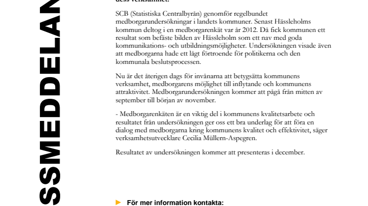 Invånarna i Hässleholms kommun får chans att tycka till