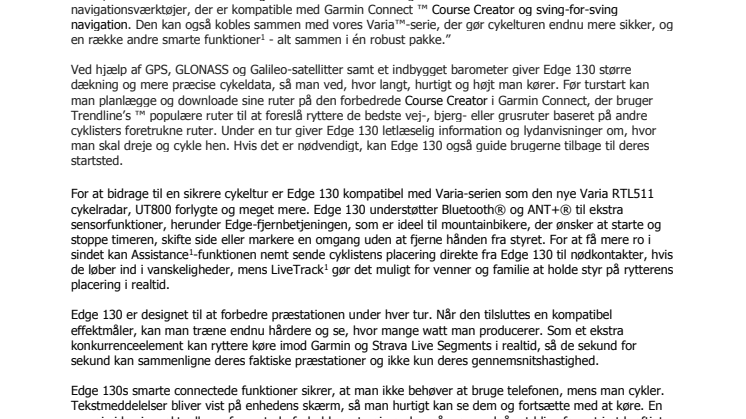 Edge® 130 cykelcomputer