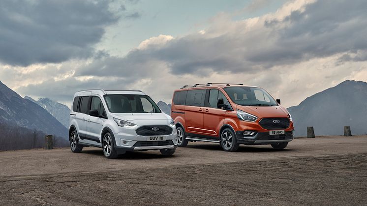 Uudet, tyylikkäät ja suorituskykyiset Ford Tourneo Connect Active ja Transit Connect Active* kutsuvat seikkailemaan