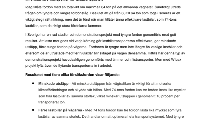 Wibax har investerat i Sveriges första 74-tons tankbil för transport av biooljor