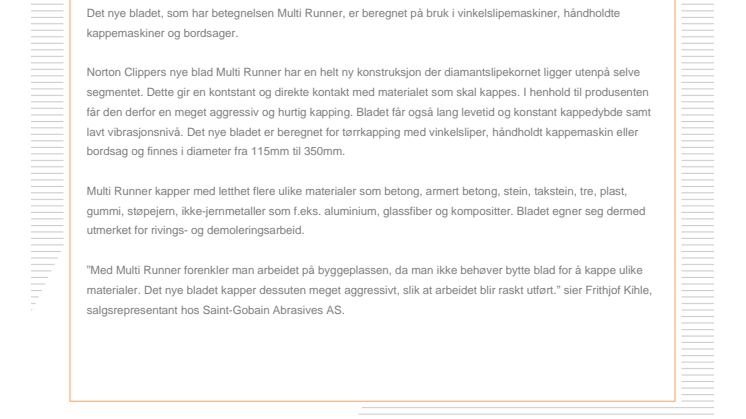 Nytt blad kapper flere ulike materialer