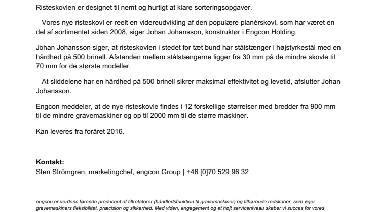 Engcon lancerer risteskovl til gravemaskiner