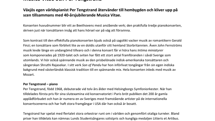 Musica Vitae och Per Tengstrand