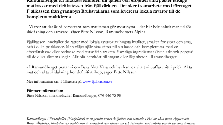 Ramundberget hakar på matkassetrenden 