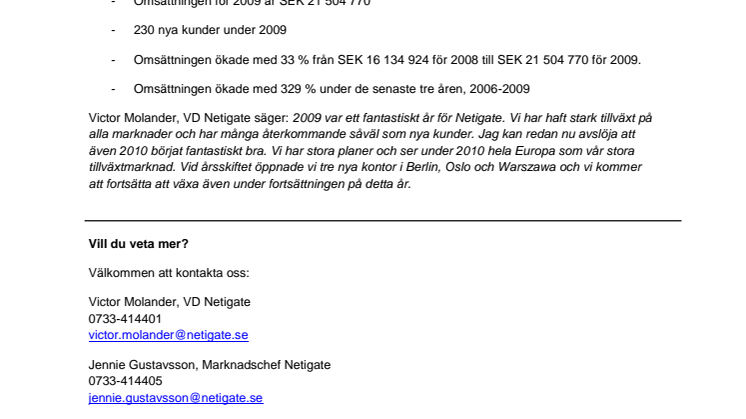 Stark tillväxt för Netigate