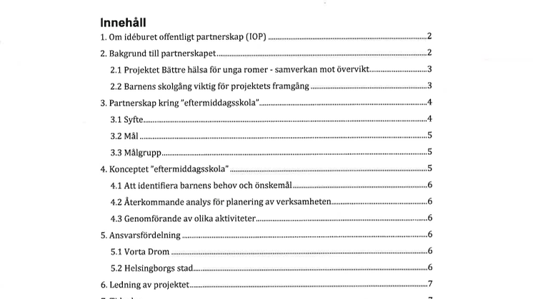 IOP-avtal mellan Vorta Drom och Helsingborgs stad