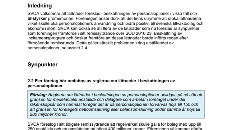 Promemorian Utvidgade regler om lättnad i beskattning av personaloptioner i vissa fall