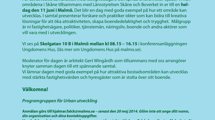 Heldag för urban utveckling