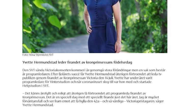 Hon leder Victoriakonserten igen