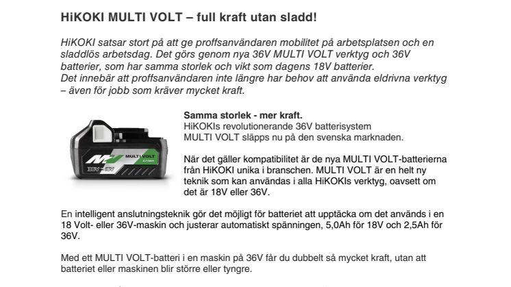 HiKOKI MULTI VOLT – full kraft utan sladd!