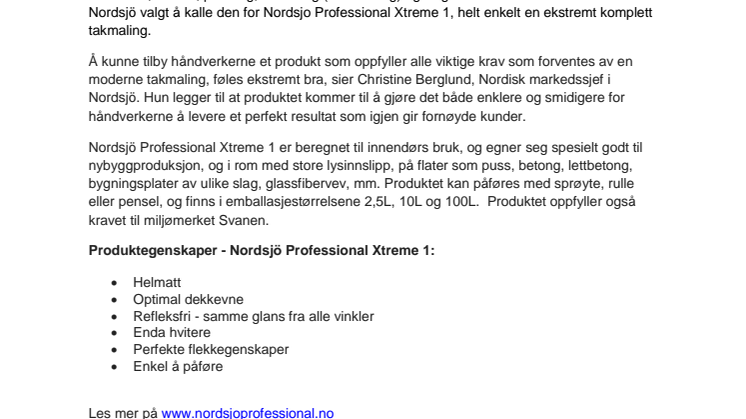 En ny xtremt god takmaling fra Nordsjö