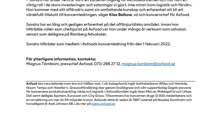 Axfoods chefsjurist Sandra Brånstad tar plats i koncernledningen .pdf