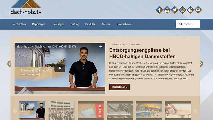 Seit Januar auf Sendung: dach-holz.tv