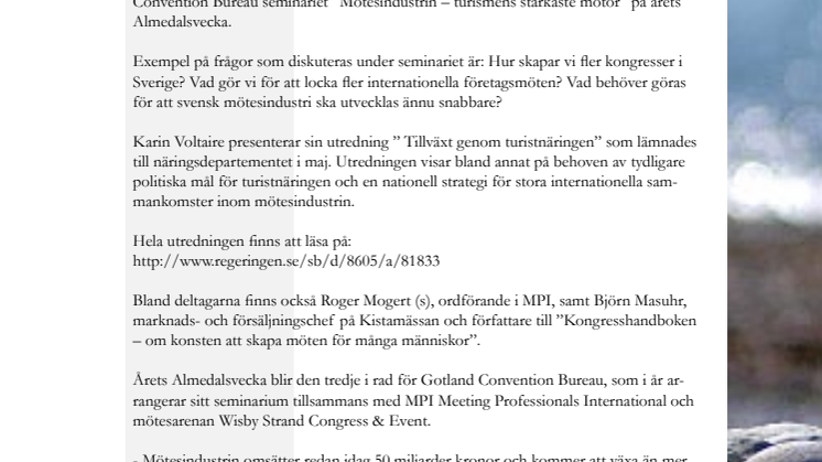 PRESSINFORMATION FRÅN MÖTESPLATSEN GOTLAND