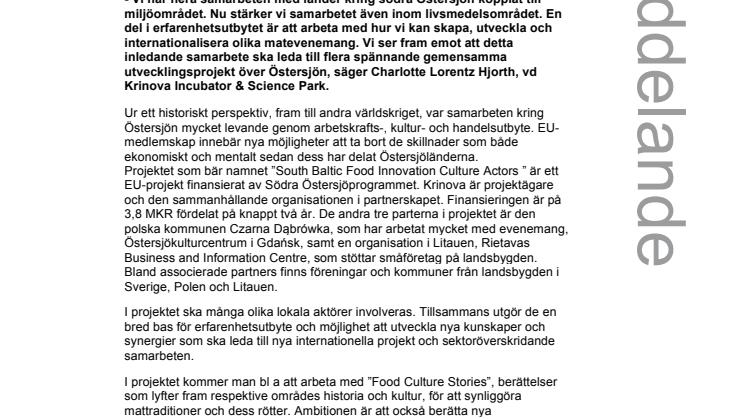 Krinova stärker samarbetet kring Östersjön med ny finansiering