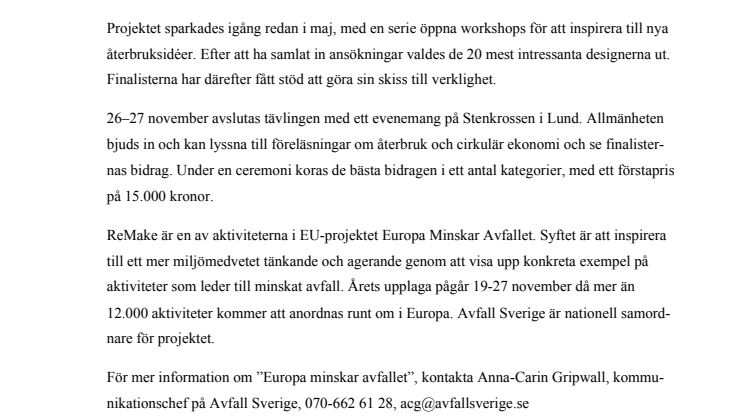 ReMake  skapar framtidens återbruksinnovatörer