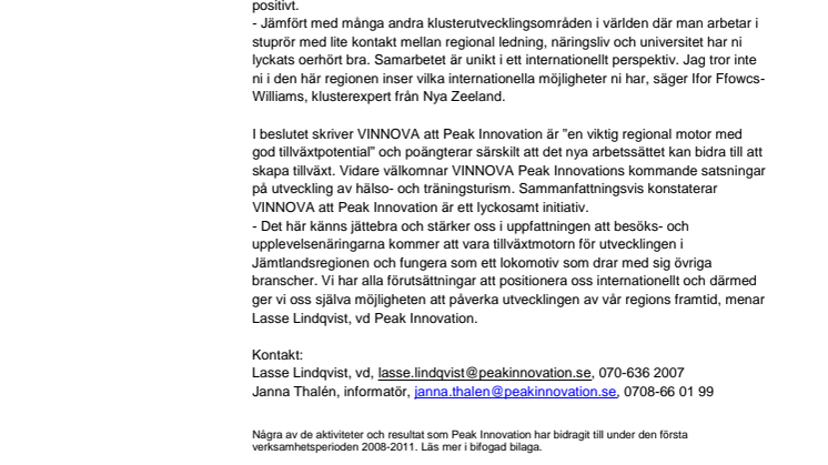 24 nya miljoner satsas på Peak Innovation