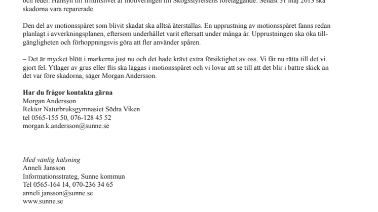 Återställer skada efter avverkning
