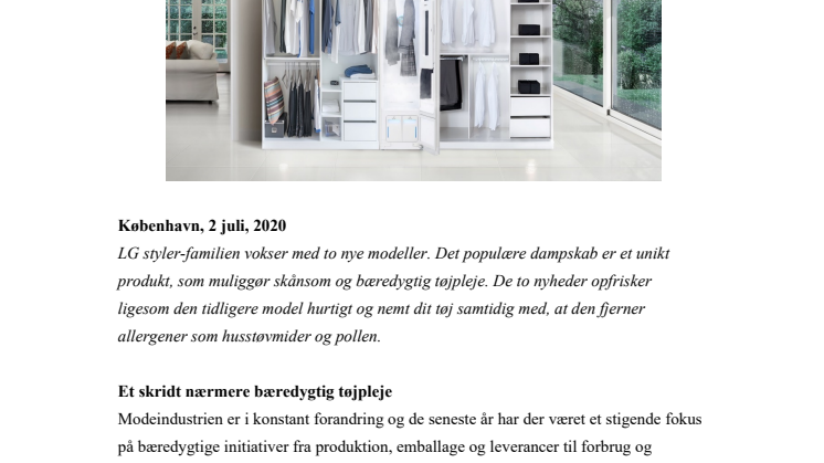 LG gør det let at pleje sit tøj bæredygtigt