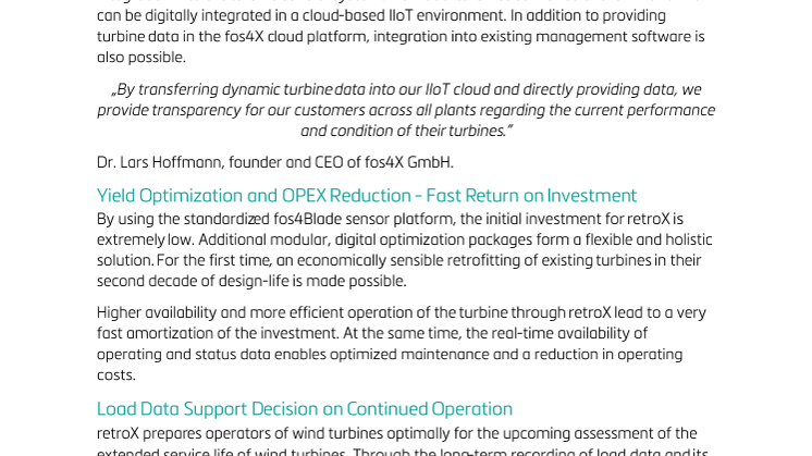 retroX – Digital Backbone for Existing Turbines
