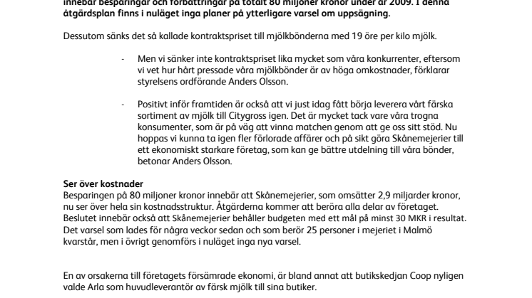 Skånemejerier sparar 80 miljoner