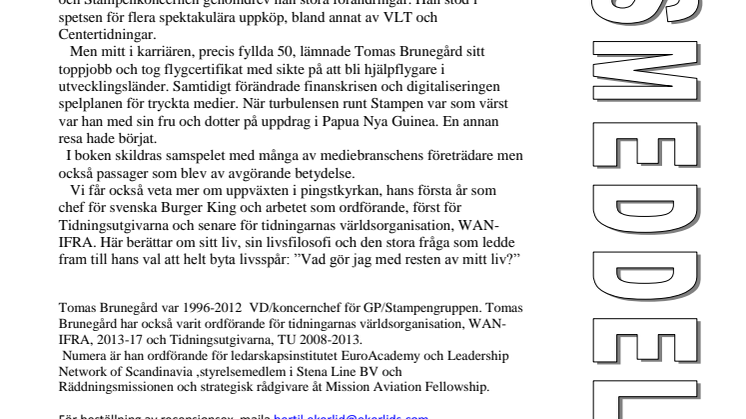 Ny bok: Mitt val - om Stampen, medierna och en bok som förändrade allt