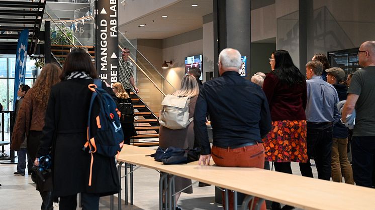 Deltagarna på Snitts fick en guidad förhandsvisning på Högskolan i Halmstad. Foto: Destination Halmstad