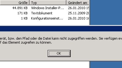 auf das angegebene geraet kann nicht zugegriffen 