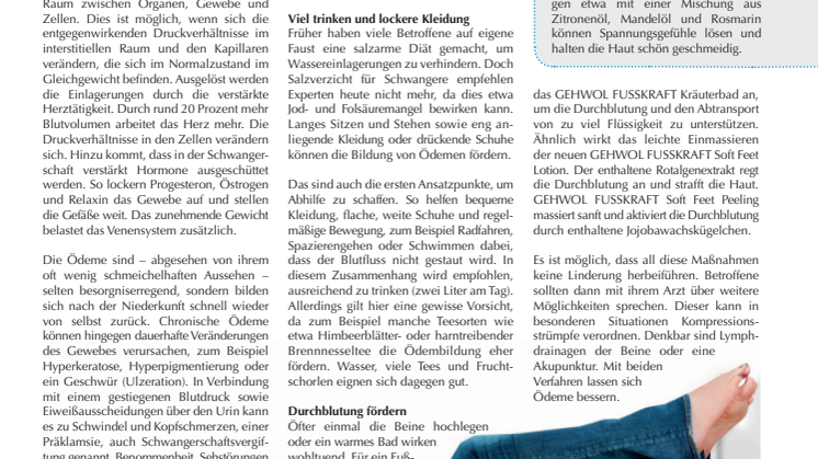 Ödeme in der Schwangerschaft: Durchblutung fördern