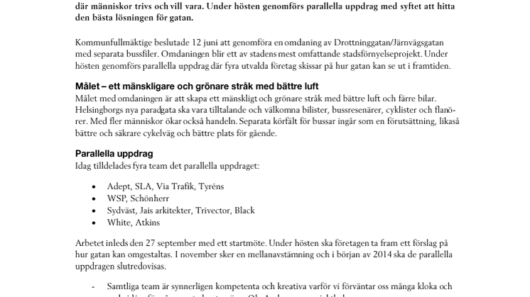 Framtidens Drottninggatan/Järnvägsgatan tar form under hösten