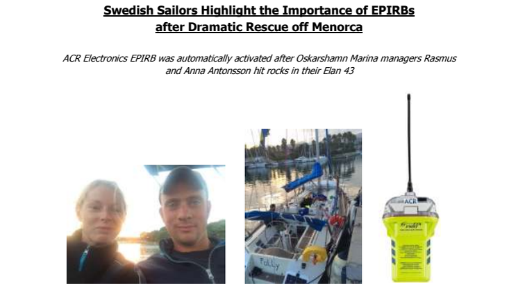 Swedish Sailors Highlight the Importance of EPIRBs after Dramatic Rescue off Menorca