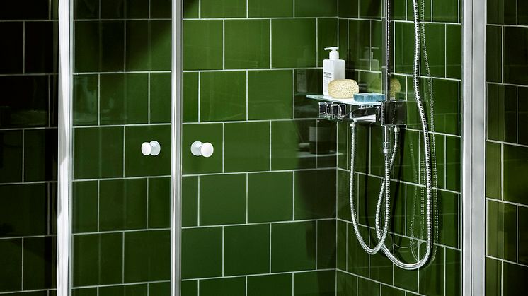 Lusso White duschhörna med rakt glas