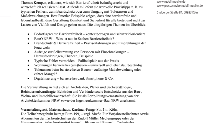 3. Fachtagung bfb barrierefrei bauen